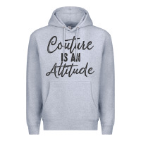 Heather Grey couture is an attitude inspirational fashion quote cute lettering text Premium Hoodie - linhVisuals