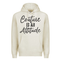 Oatmeal Heather couture is an attitude inspirational fashion quote cute lettering text Premium Hoodie - linhVisuals