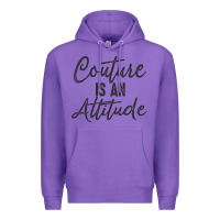 Purple couture is an attitude inspirational fashion quote cute lettering text Premium Hoodie - linhVisuals