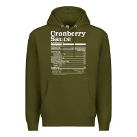 Army Green cranberry sauce nutrition facts funny thanksgiving christmas food nutr Premium Hoodie - linhVisuals