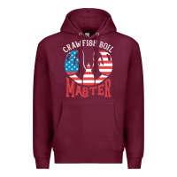 Burgundy crawfish boil master american  flag us big red lobster design Premium Hoodie - linhVisuals