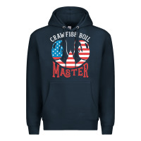 Navy crawfish boil master american  flag us big red lobster design Premium Hoodie - linhVisuals