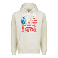 Oatmeal Heather crawfish boil master american  flag us big red lobster design Premium Hoodie - linhVisuals