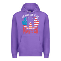 Purple crawfish boil master american  flag us big red lobster design Premium Hoodie - linhVisuals