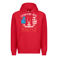 Red crawfish boil master american  flag us big red lobster design Premium Hoodie - linhVisuals