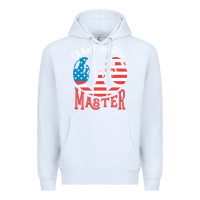 White crawfish boil master american  flag us big red lobster design Premium Hoodie - linhVisuals