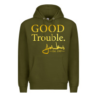Army Green good trouble john lewis signature Premium Hoodie - linhVisuals
