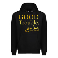 Black good trouble john lewis signature Premium Hoodie - linhVisuals