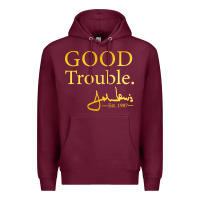 Burgundy good trouble john lewis signature Premium Hoodie - linhVisuals