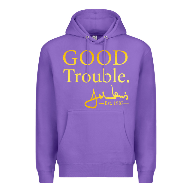 Good Trouble John Lewis Signature Premium Hoodie by linhVisuals | Teevron