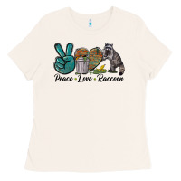 Bone Peace love raccoon Ladies Tee - LillyAllenDesigns