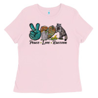 Peace Love Raccoon Ladies Tee | Teevron