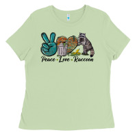 Matcha Peace love raccoon Ladies Tee - LillyAllenDesigns