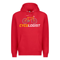 Red cycologist funny cycling and bicycle sport design cycler humor gift bi Premium Hoodie - linhVisuals