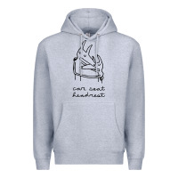 Heather Grey Car Seat Headrest Premium Hoodie - linhVisuals