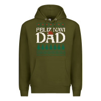 Army Green feliz navi dad ugly christmas sweater funny spanish xmas pun gift for Premium Hoodie - linhVisuals