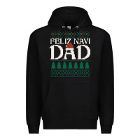 Black feliz navi dad ugly christmas sweater funny spanish xmas pun gift for Premium Hoodie - linhVisuals