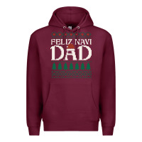 Burgundy feliz navi dad ugly christmas sweater funny spanish xmas pun gift for Premium Hoodie - linhVisuals