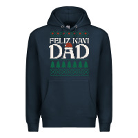 Navy feliz navi dad ugly christmas sweater funny spanish xmas pun gift for Premium Hoodie - linhVisuals