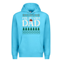 Ocean Blue feliz navi dad ugly christmas sweater funny spanish xmas pun gift for Premium Hoodie - linhVisuals
