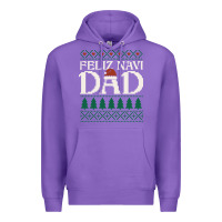 Purple feliz navi dad ugly christmas sweater funny spanish xmas pun gift for Premium Hoodie - linhVisuals