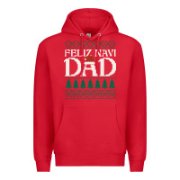Red feliz navi dad ugly christmas sweater funny spanish xmas pun gift for Premium Hoodie - linhVisuals