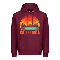 Burgundy california t  shirt california sunset vintage trees scenery t  shirt Premium Hoodie - linhVisuals