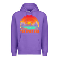 Purple california t  shirt california sunset vintage trees scenery t  shirt Premium Hoodie - linhVisuals