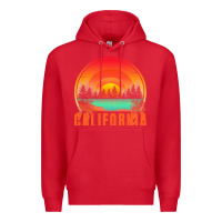 Red california t  shirt california sunset vintage trees scenery t  shirt Premium Hoodie - linhVisuals
