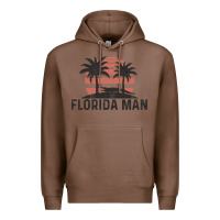 Chestnut florida man state funny meme vintage palm trees and sunset retro sun Premium Hoodie - linhVisuals