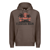 Coffee florida man state funny meme vintage palm trees and sunset retro sun Premium Hoodie - linhVisuals