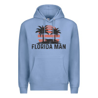 Colony Blue florida man state funny meme vintage palm trees and sunset retro sun Premium Hoodie - linhVisuals