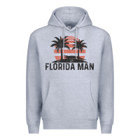 Heather Grey florida man state funny meme vintage palm trees and sunset retro sun Premium Hoodie - linhVisuals