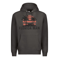 Smoke florida man state funny meme vintage palm trees and sunset retro sun Premium Hoodie - linhVisuals