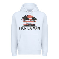White florida man state funny meme vintage palm trees and sunset retro sun Premium Hoodie - linhVisuals
