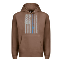 Chestnut fishing american flag vintage fishing rod patriotic 4ht of july gift f Premium Hoodie - linhVisuals