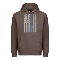 Coffee fishing american flag vintage fishing rod patriotic 4ht of july gift f Premium Hoodie - linhVisuals