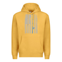 Mustard fishing american flag vintage fishing rod patriotic 4ht of july gift f Premium Hoodie - linhVisuals