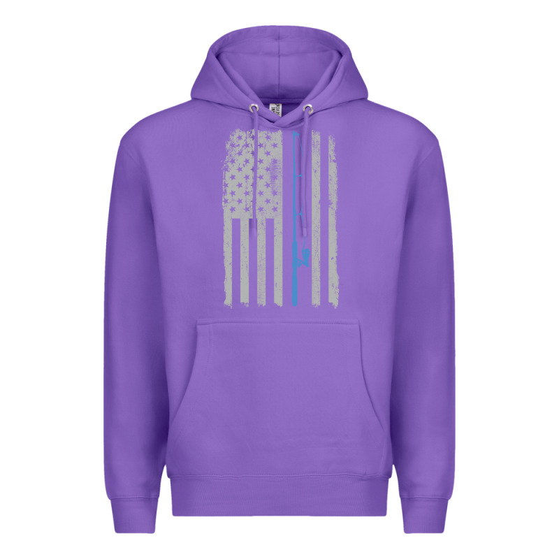 Fishing American Flag Vintage Fishing Rod Patriotic 4ht Of July Gift F Premium Hoodie by linhVisuals | Teevron