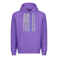 Purple fishing american flag vintage fishing rod patriotic 4ht of july gift f Premium Hoodie - linhVisuals