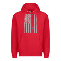 Red fishing american flag vintage fishing rod patriotic 4ht of july gift f Premium Hoodie - linhVisuals