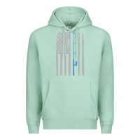 Seafoam fishing american flag vintage fishing rod patriotic 4ht of july gift f Premium Hoodie - linhVisuals