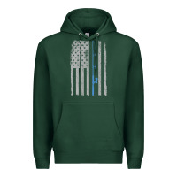 Sports Green fishing american flag vintage fishing rod patriotic 4ht of july gift f Premium Hoodie - linhVisuals