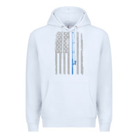 White fishing american flag vintage fishing rod patriotic 4ht of july gift f Premium Hoodie - linhVisuals