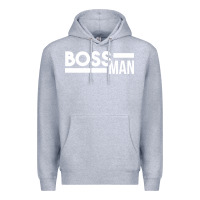 Heather Grey boss man Premium Hoodie - linhVisuals