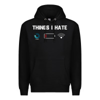 Black funny things i hate low battery and wifi connection Premium Hoodie - linhVisuals