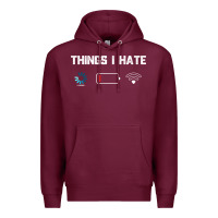 Burgundy funny things i hate low battery and wifi connection Premium Hoodie - linhVisuals