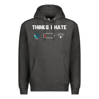Charcoal Heather funny things i hate low battery and wifi connection Premium Hoodie - linhVisuals