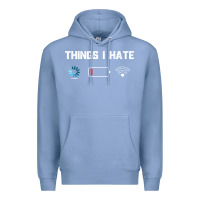 Colony Blue funny things i hate low battery and wifi connection Premium Hoodie - linhVisuals