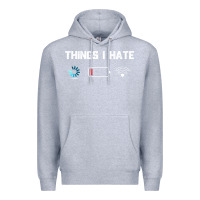 Heather Grey funny things i hate low battery and wifi connection Premium Hoodie - linhVisuals